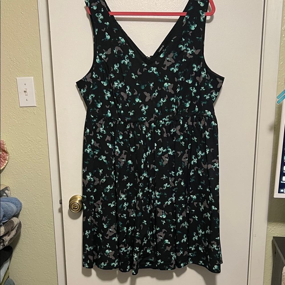 Torrid Black and Green Floral Dress